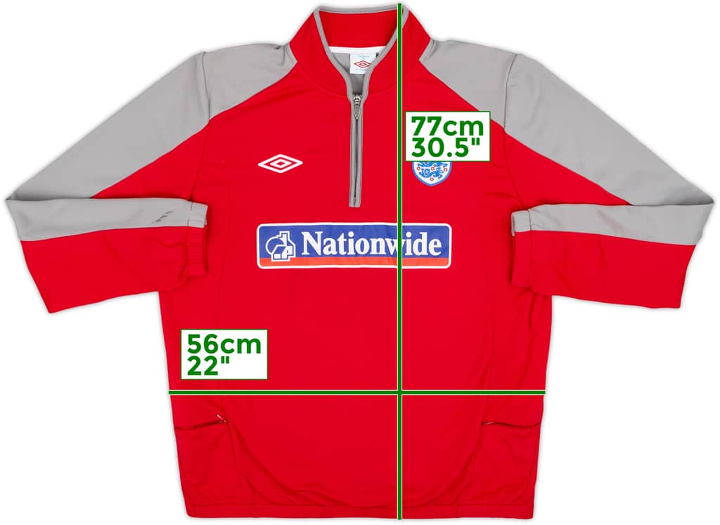 2010-11 England Umbro 1/4 Zip Sweat Top - 7/10 - (XL)