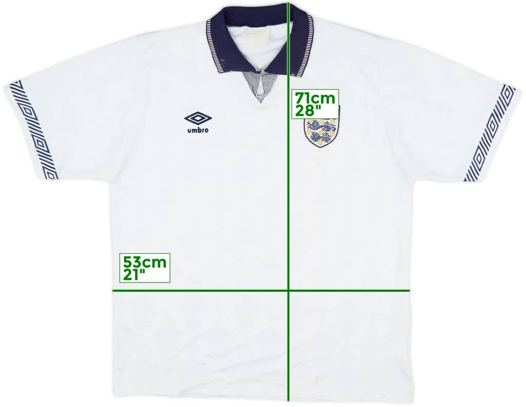 1990-92 England Home Shirt - 6/10 - (L)