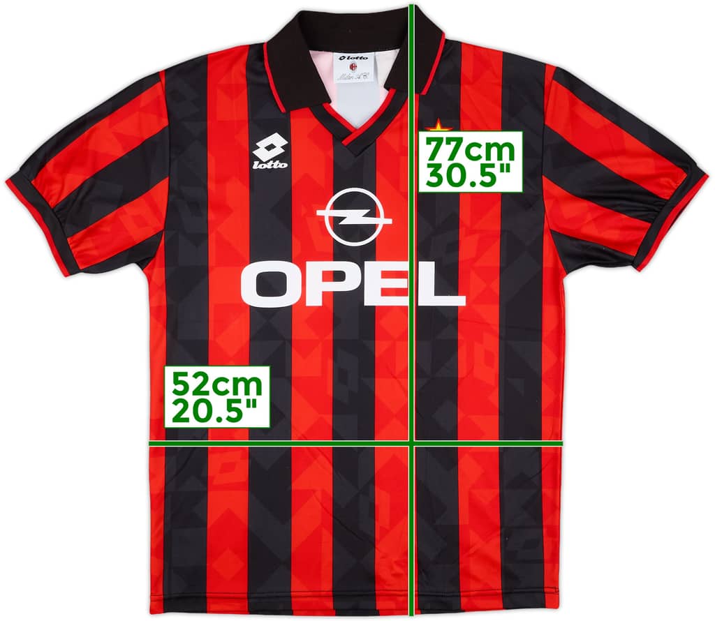 1994-95 AC Milan Basic Home Shirt - 9/10 - (L)