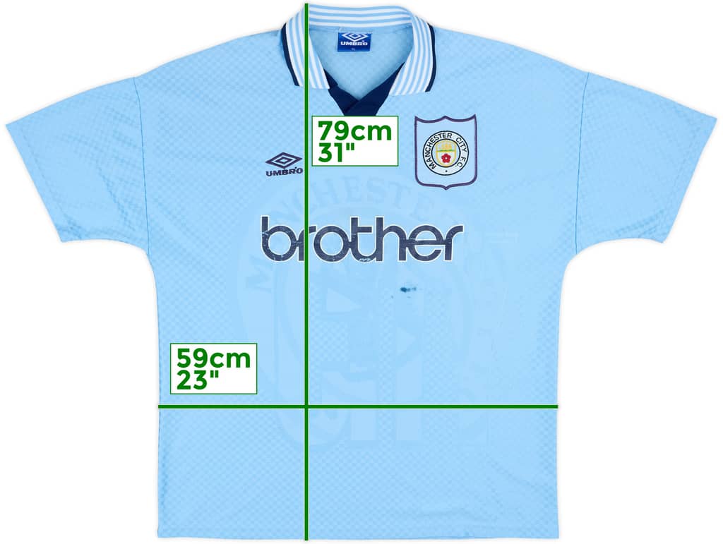 1995-97 Manchester City Home Shirt - 5/10 - (XL)