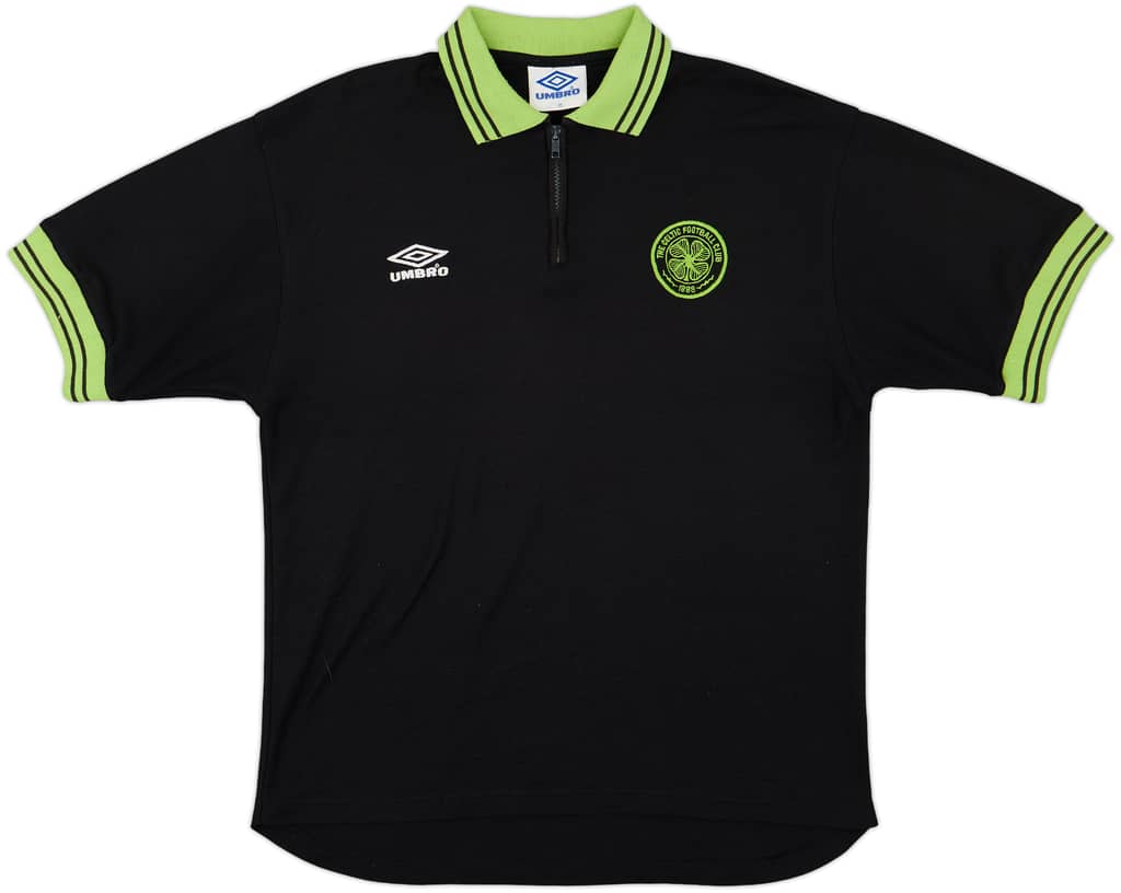 1998-99 Celtic Umbro 1/4 Zip Polo Shirt - 8/10 - (M)