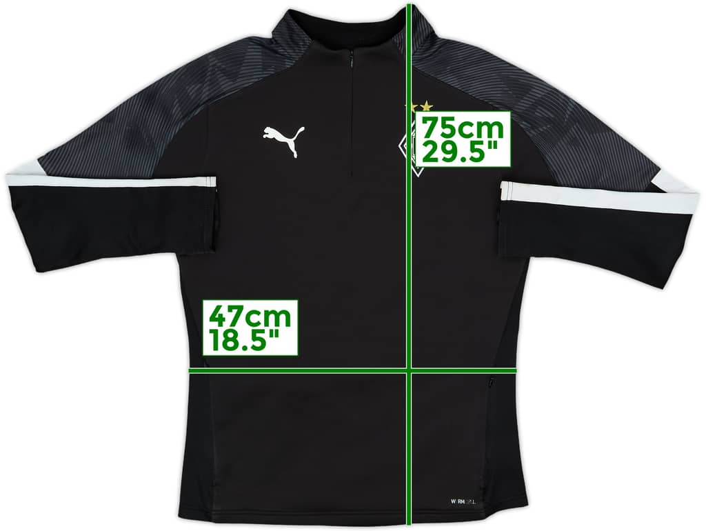 2019-20 Borussia Monchenglabach Puma 1/4 Zip Training Top - 8/10 - (S)