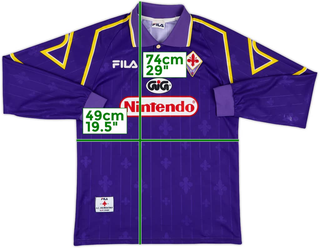 1997-98 Fiorentina Home L/S Shirt - 5/10 - (S)