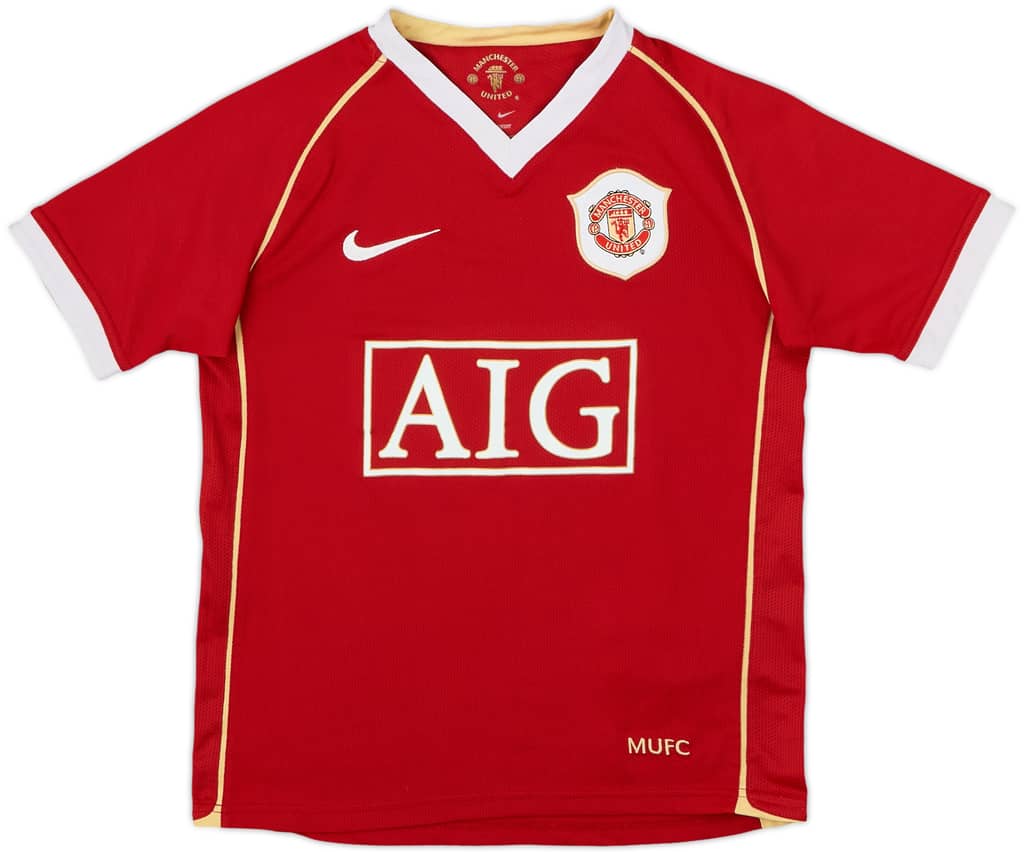 2006-07 Manchester United Home Shirt - 8/10 - (S.Boys)