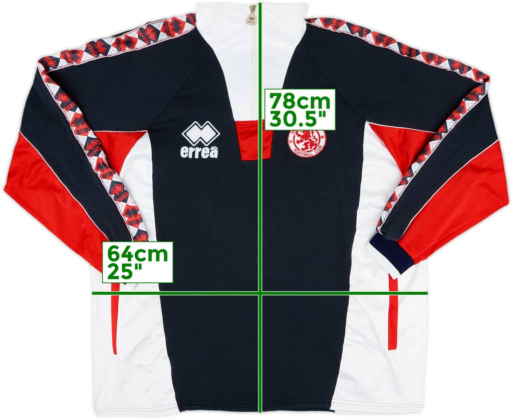1995-97 Middlesbrough Errea 1/4 Zip Drill Top - 8/10 - (XXL)