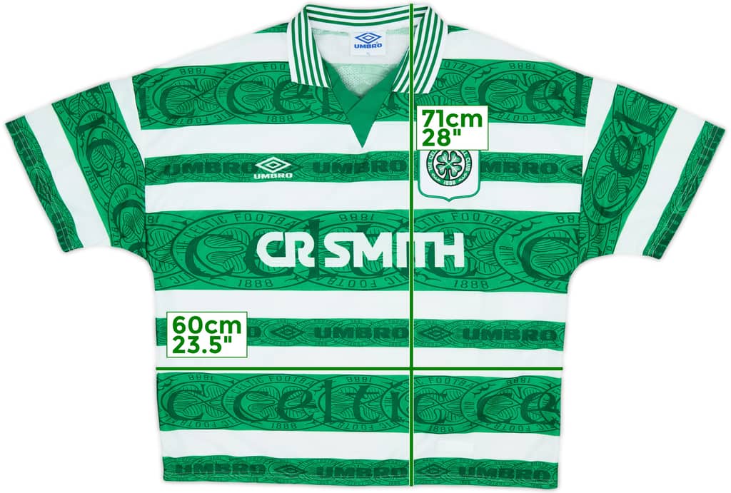1995-97 Celtic Home Shirt - 8/10 - (XL)