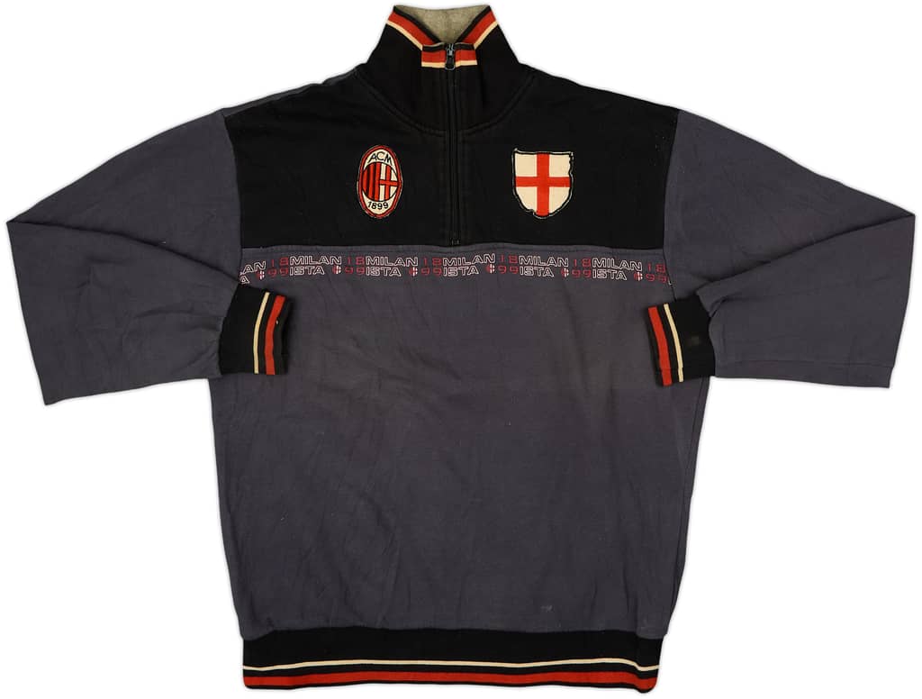 1990s AC Milan 1/4 Zip Sweat Top - 7/10 - (L)