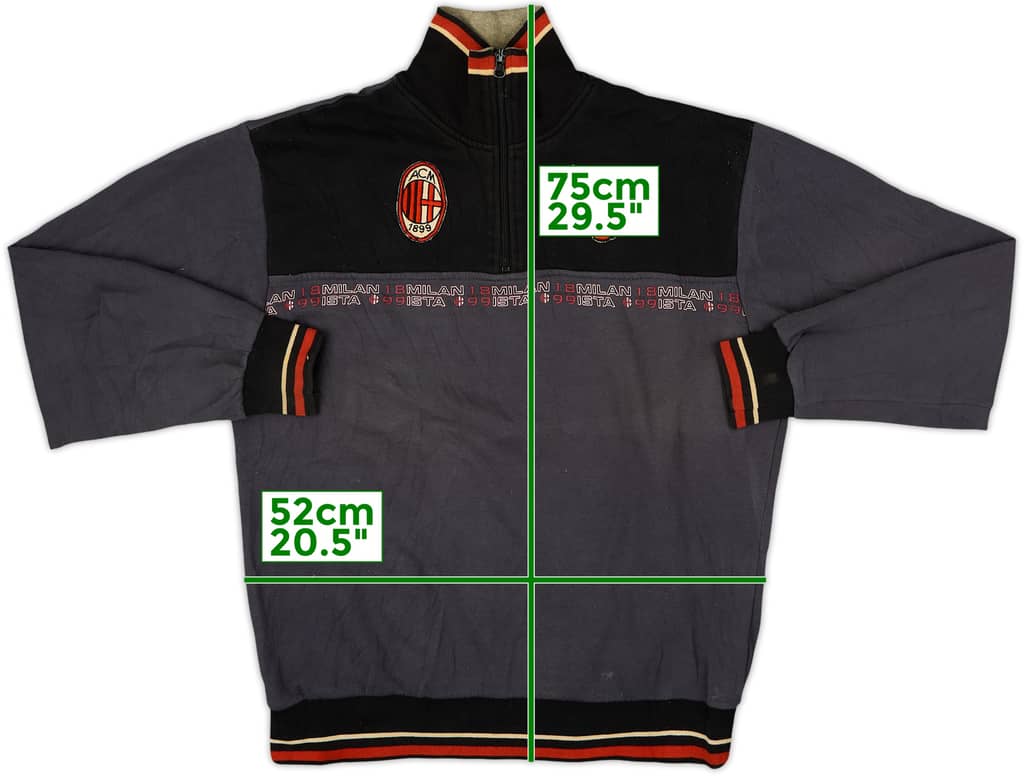1990s AC Milan 1/4 Zip Sweat Top - 7/10 - (L)