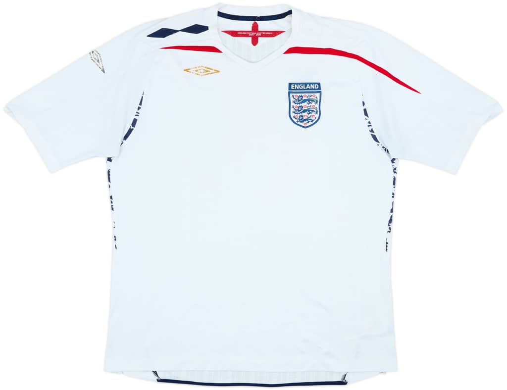2007-09 England Home Shirt - 4/10 - (XXL)