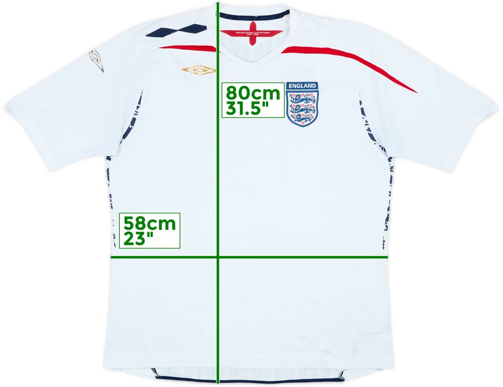 2007-09 England Home Shirt - 4/10 - (XXL)
