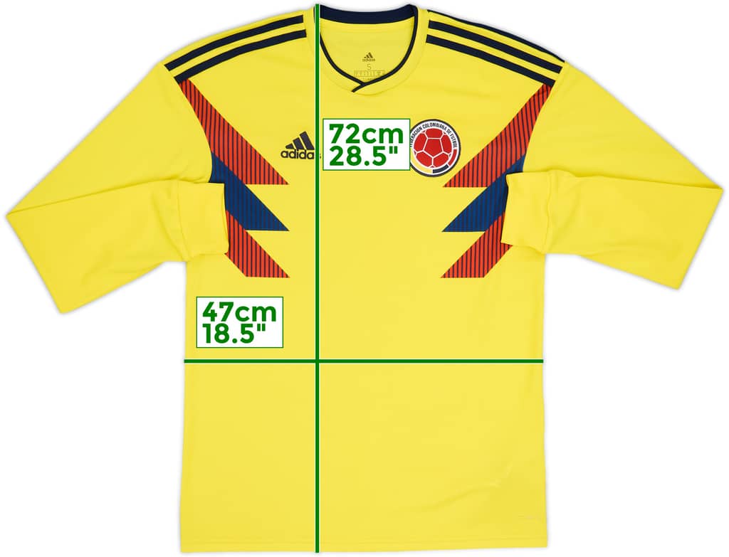 2018-19 Colombia Home L/S Shirt - 9/10 - (S)