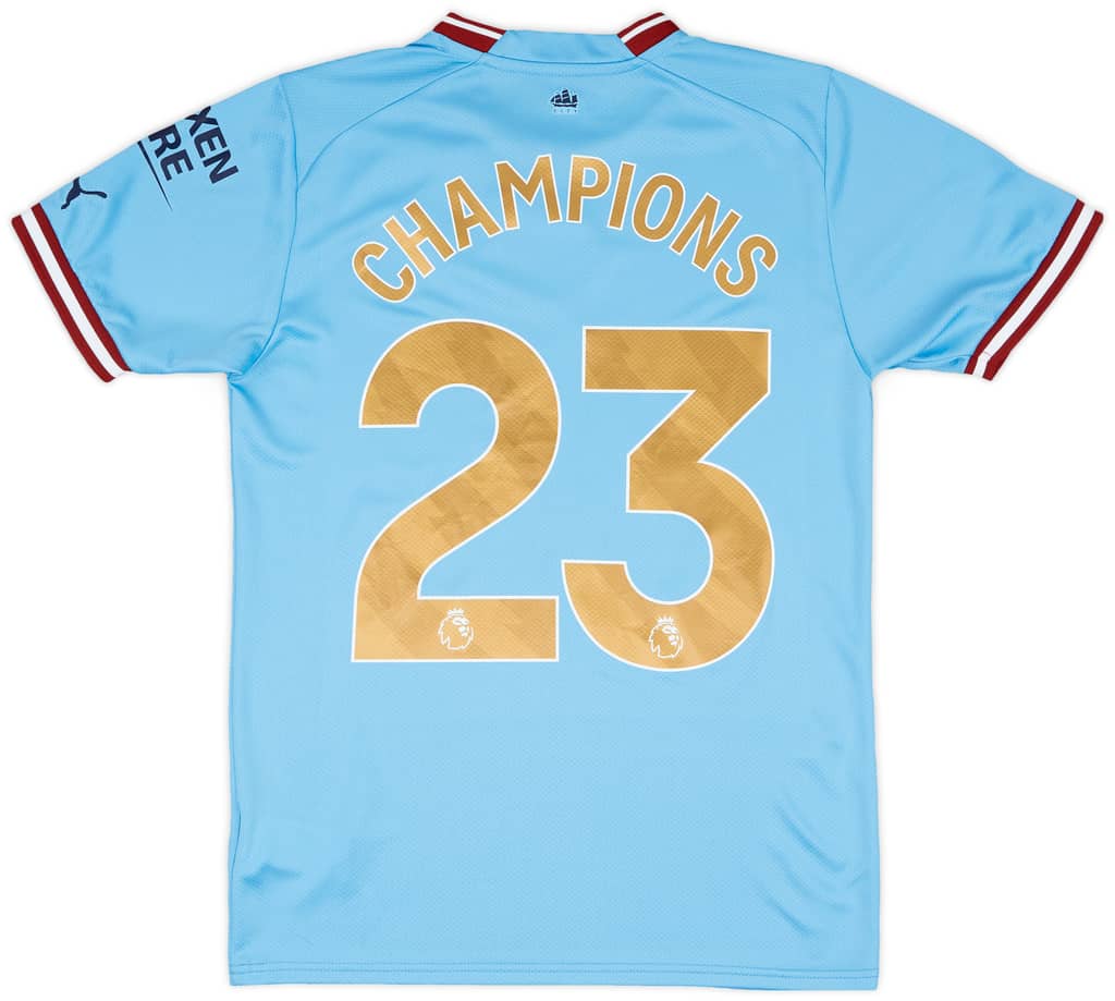 2022-23 Manchester City Home Shirt Champions #23 (S)
