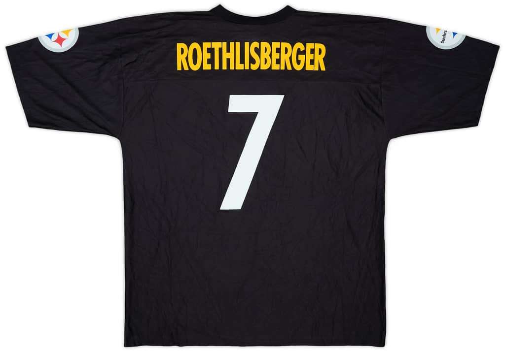2008-11 Pittsburgh Steelers Roethlisberger #7 NFL Replica Home Jersey - 8/10 - (XL)