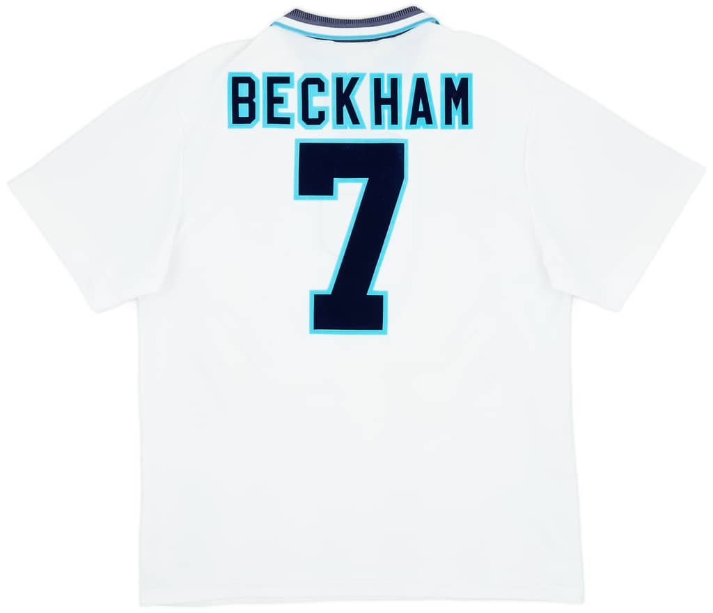 1995-97 England Home Shirt Beckham #7 - 8/10 - (XL)