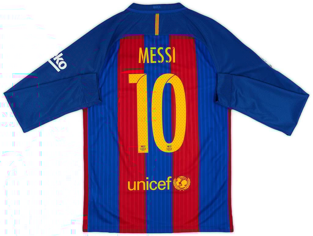 2016-17 Barcelona Home L/S Shirt Messi #10 (S)