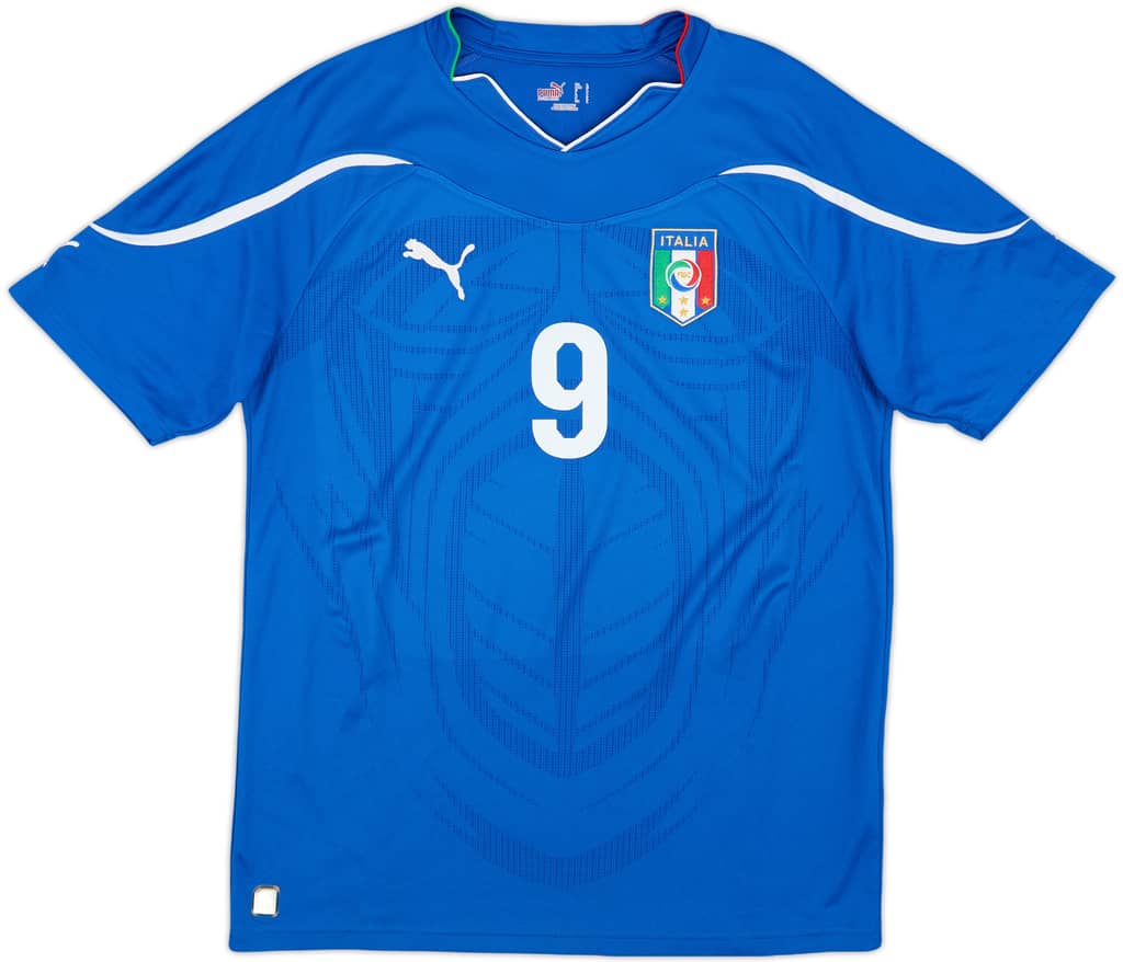 2010-12 Italy Home Shirt #9 - 8/10 - (L)