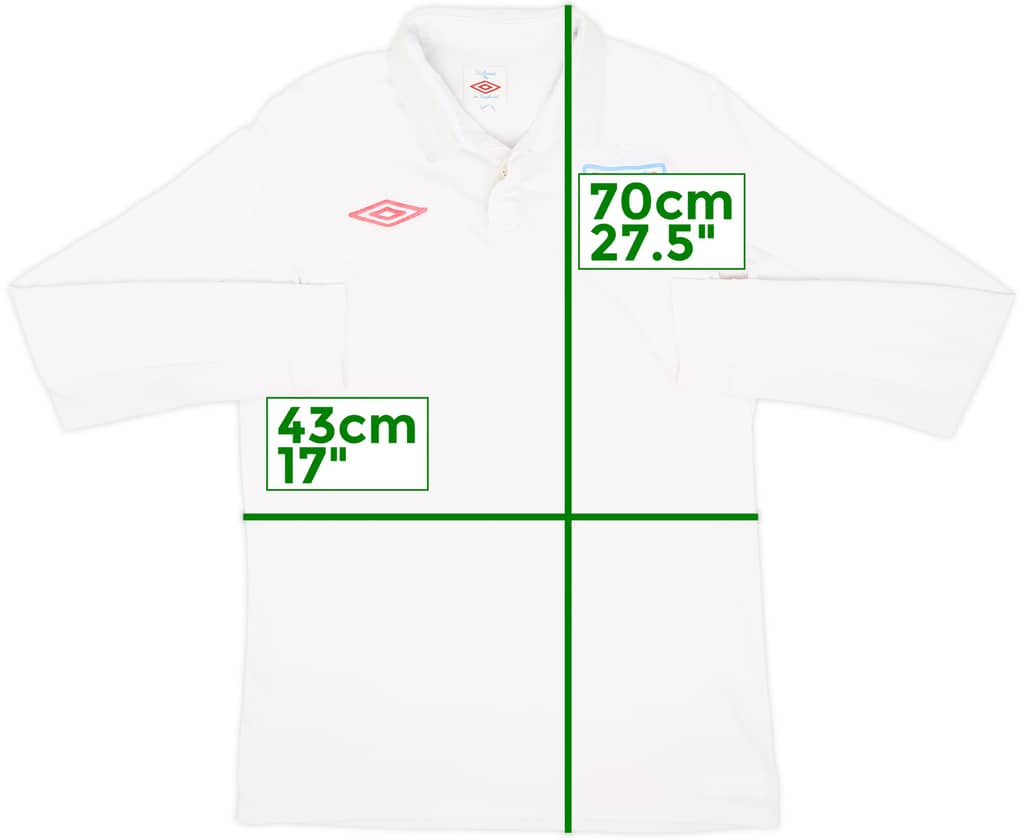 2009-10 England Home L/S Shirt - 5/10 - (S)