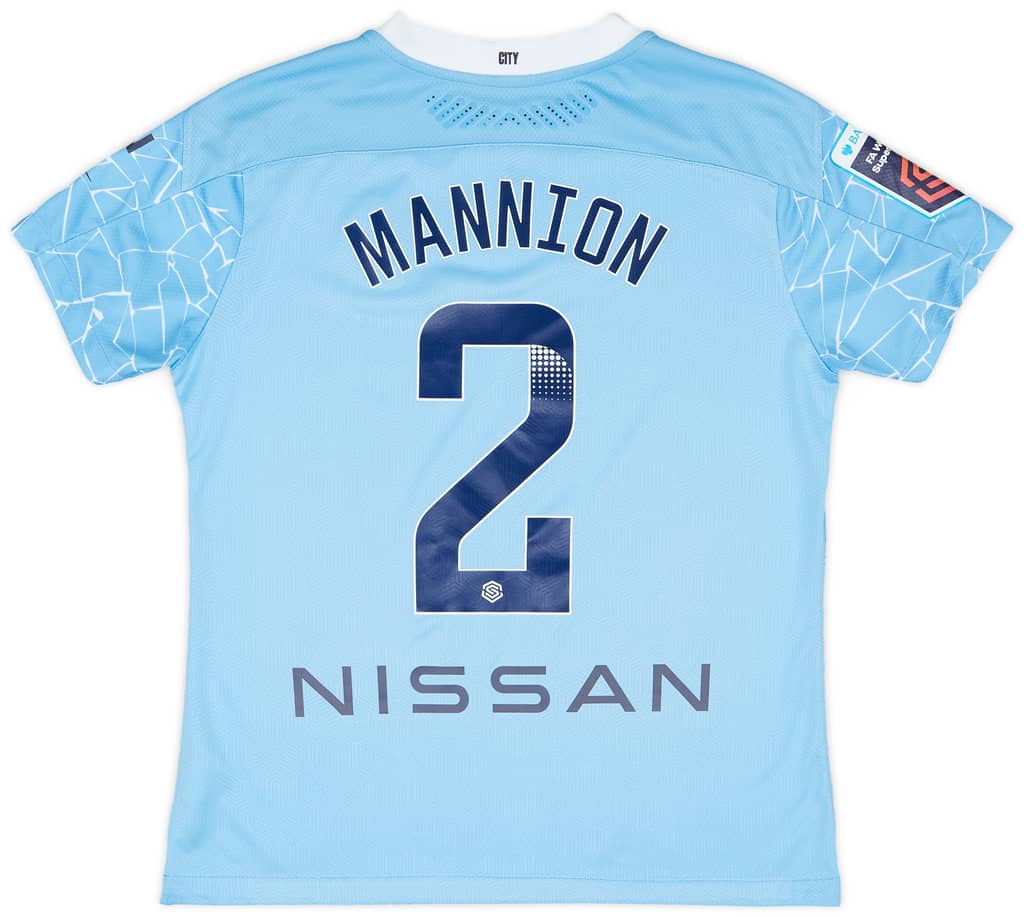 2020-21 Manchester City Women's Match Issue Home Shirt Mannion #2 - 9/10 - (M)