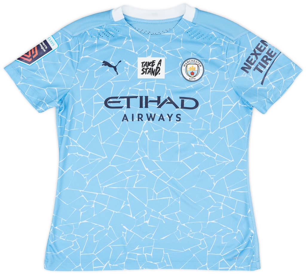 2020-21 Manchester City Women's Match Issue Home Shirt Mannion #2 - 9/10 - (M)