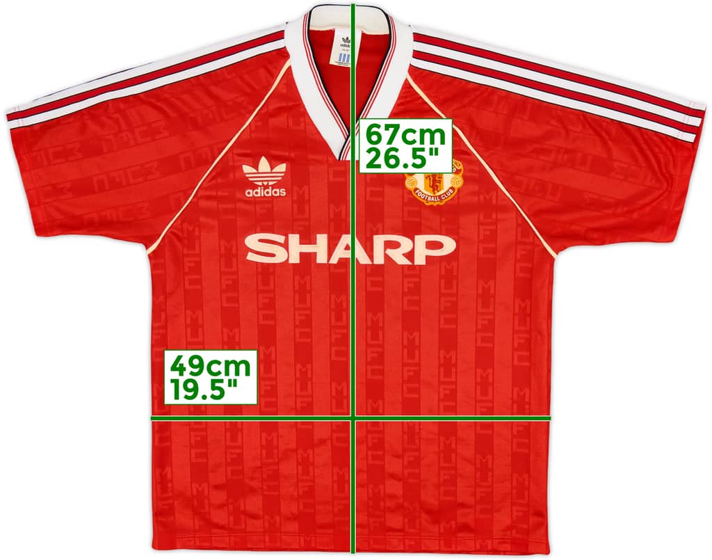 1988-90 Manchester United Home Shirt - 7/10 - (M/L)