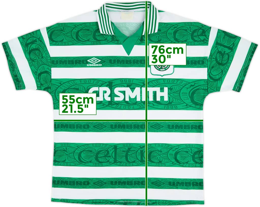 1995-97 Celtic Home Shirt - 8/10 - (L)
