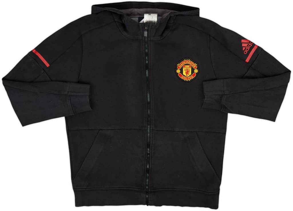 2017-18 Manchester United adidas Anthem Hooded Track Jacket - 7/10 - (L)
