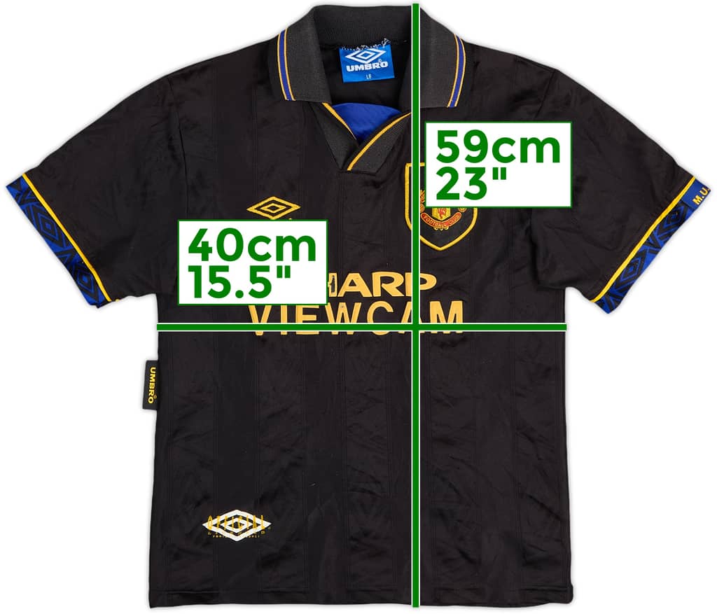 1993-95 Manchester United Away Shirt - 5/10 - (L.Boys)