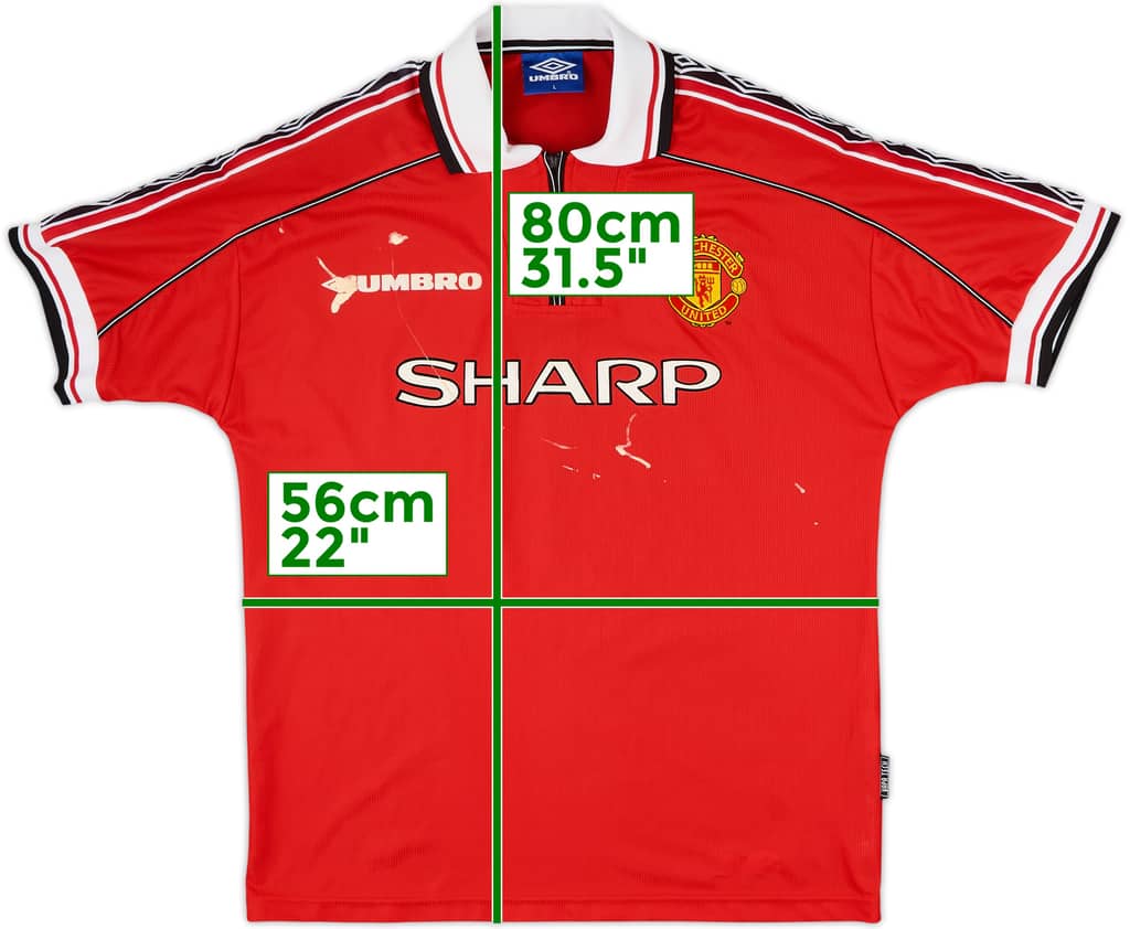 1998-00 Manchester United Home Shirt - 4/10 - (L)