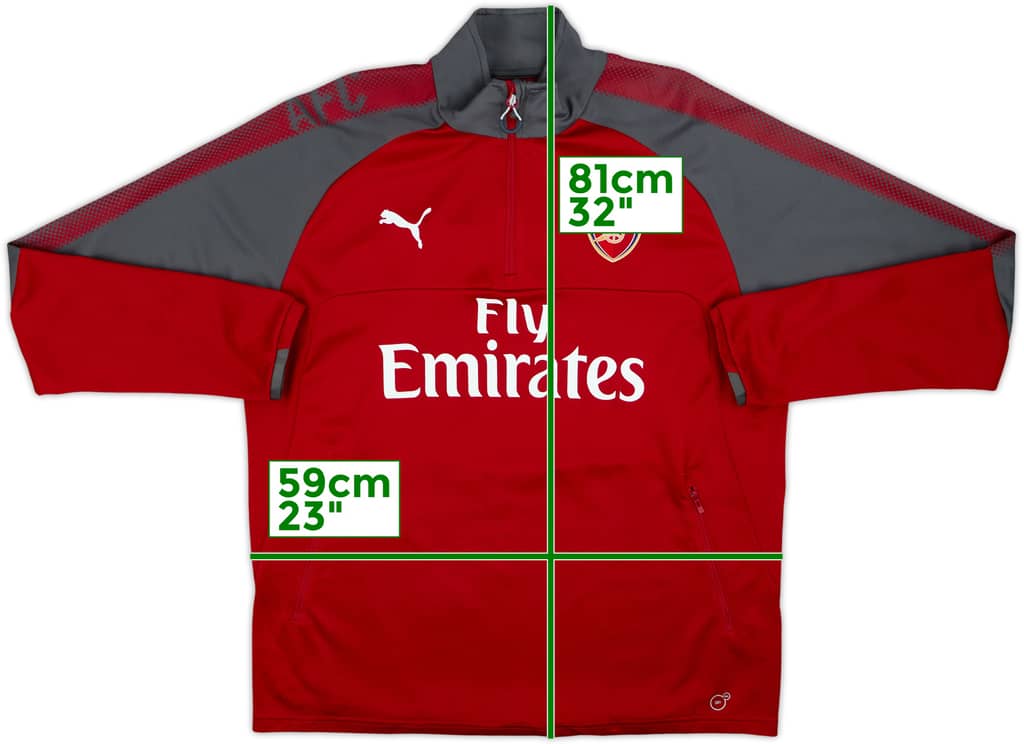 2017-18 Arsenal Puma 1/4 Zip Training Top - 8/10 - (XL)