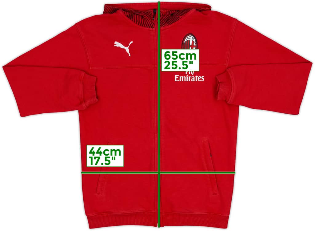 2019-20 AC Milan Puma Hooded Track Top - 7/10 - (L.Boys)