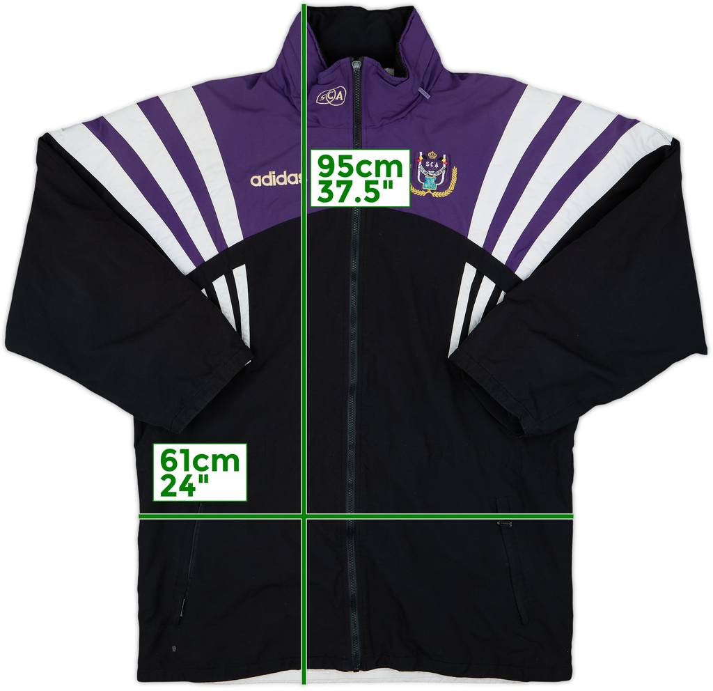 1996-97 Anderlecht adidas Hooded Bench Coat - 5/10 - (L)