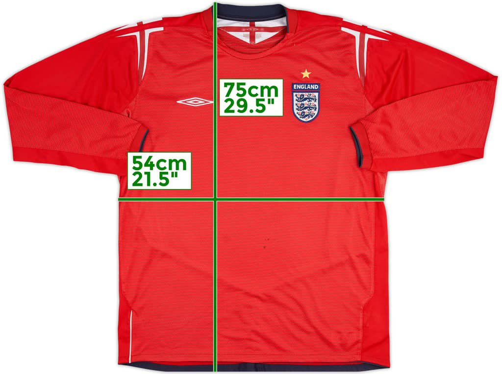 2004-06 England Away L/S Shirt - 5/10 - (XL)