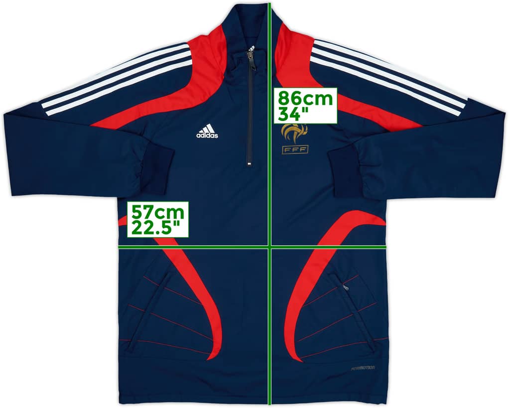 2007-08 France Player Issue adidas Formotion 1/4 Zip Drill Top - 8/10 - (M)