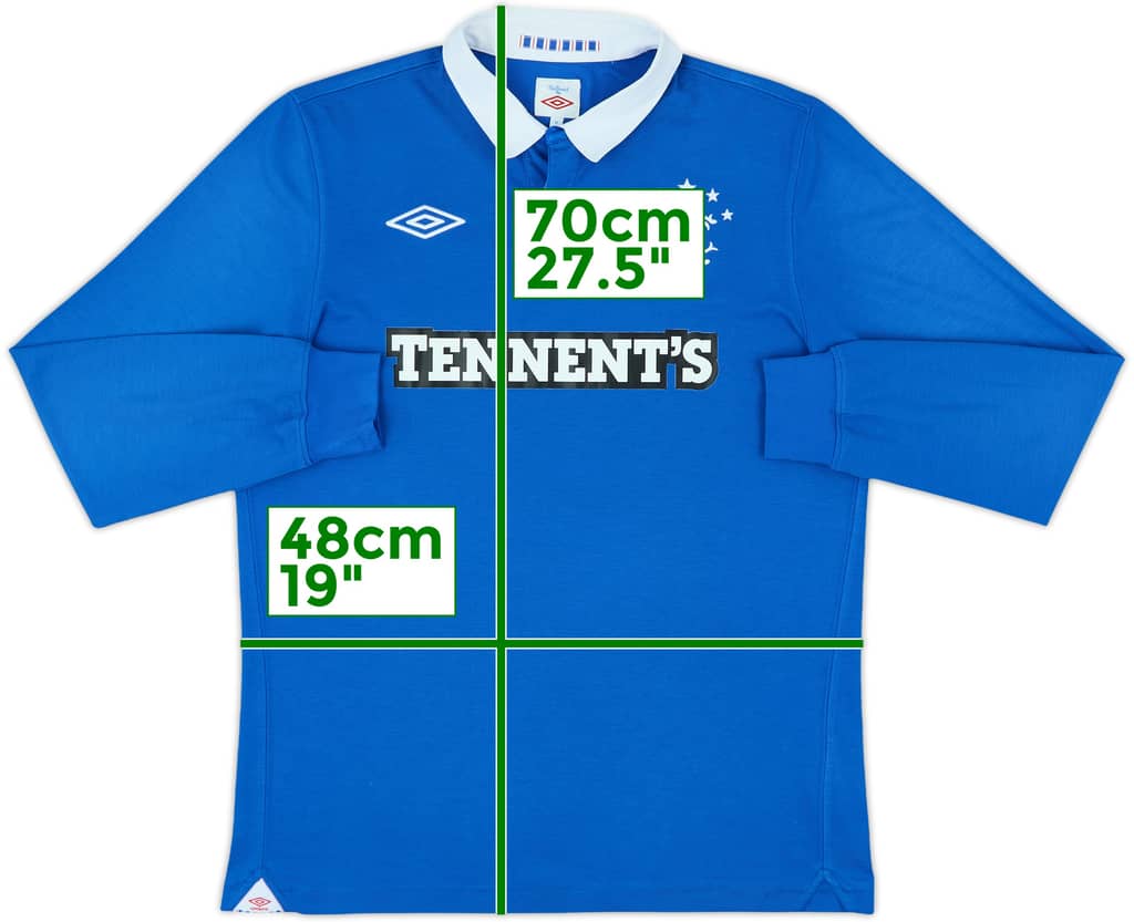 2010-11 Rangers Home L/S Shirt - 9/10 - (M)