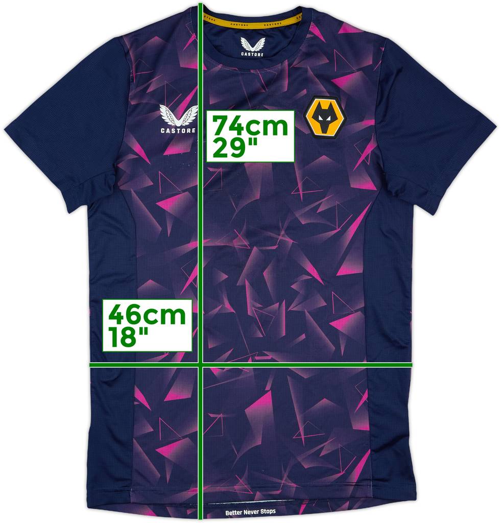 2022-23 Wolves Castore Pre-Match Training Shirt - 7/10 - (XS)