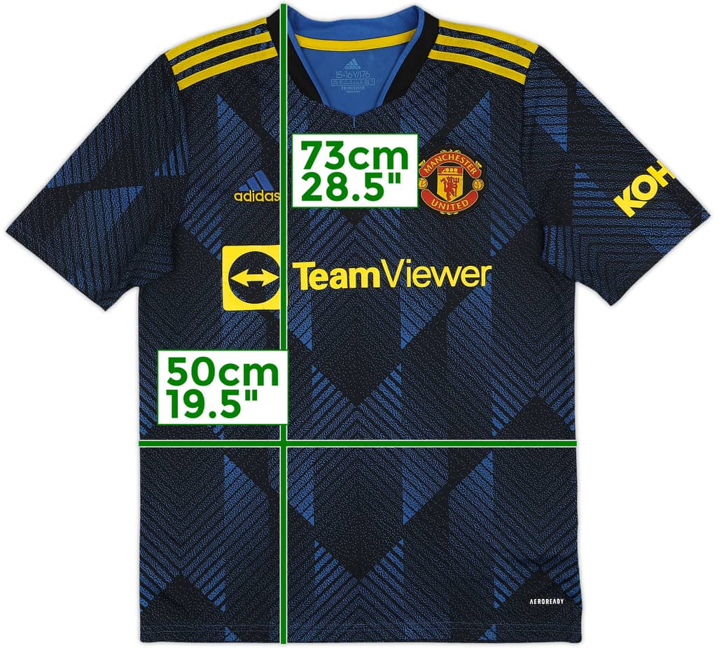 2021-22 Manchester United Third Shirt - 7/10 - (XL.Boys)