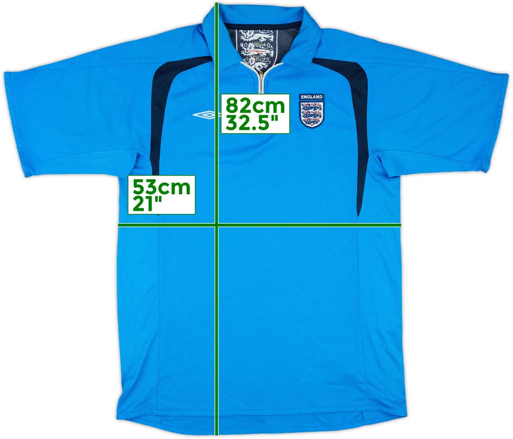 2006-07 England Umbro 1/4 Zip Polo Shirt - 8/10 - (L)