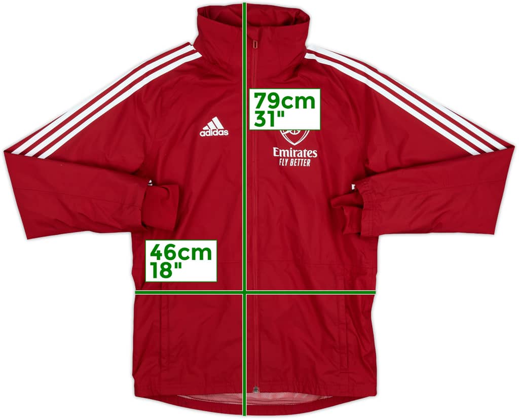 2021-22 Arsenal adidas Hooded Rain Jacket - 8/10 - (XS)