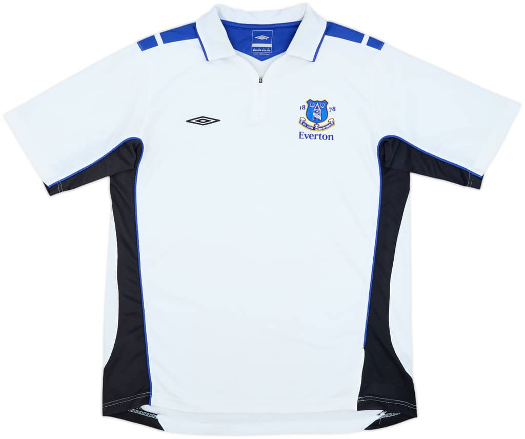 2005-06 Everton Umbro 1/4 Zip Polo Shirt - 8/10 - (L)