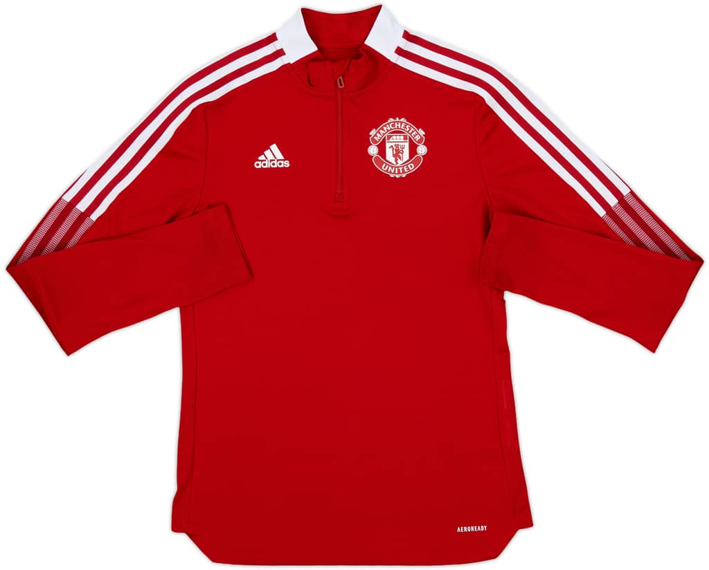 2021-22 Manchester United adidas 1/4 Zip Drill Top - 8/10 - (Women's S)