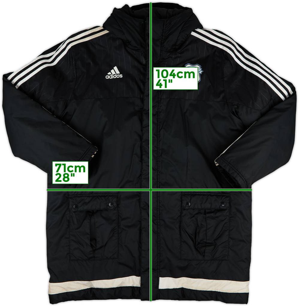 2015-16 Cardiff City adidas Padded Bench Coat - 7/10 - (XL)