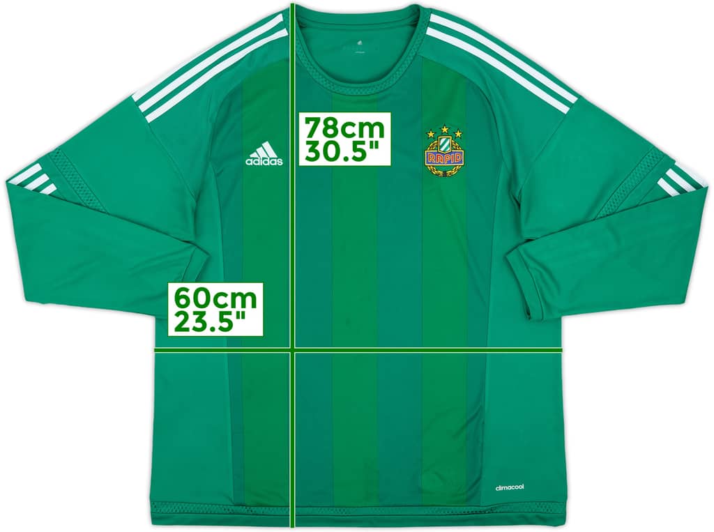 2015-16 Rapid Vienna Home L/S Shirt - 8/10 - (XL)