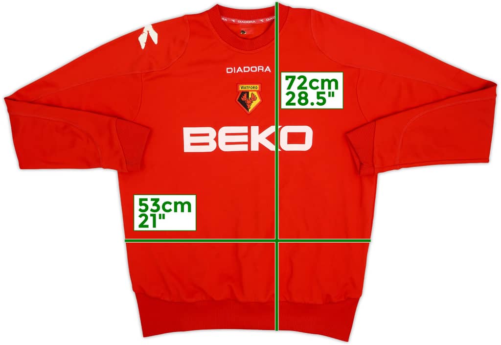 2007-08 Watford Diadora Sweat Top - 8/10 - (XL)