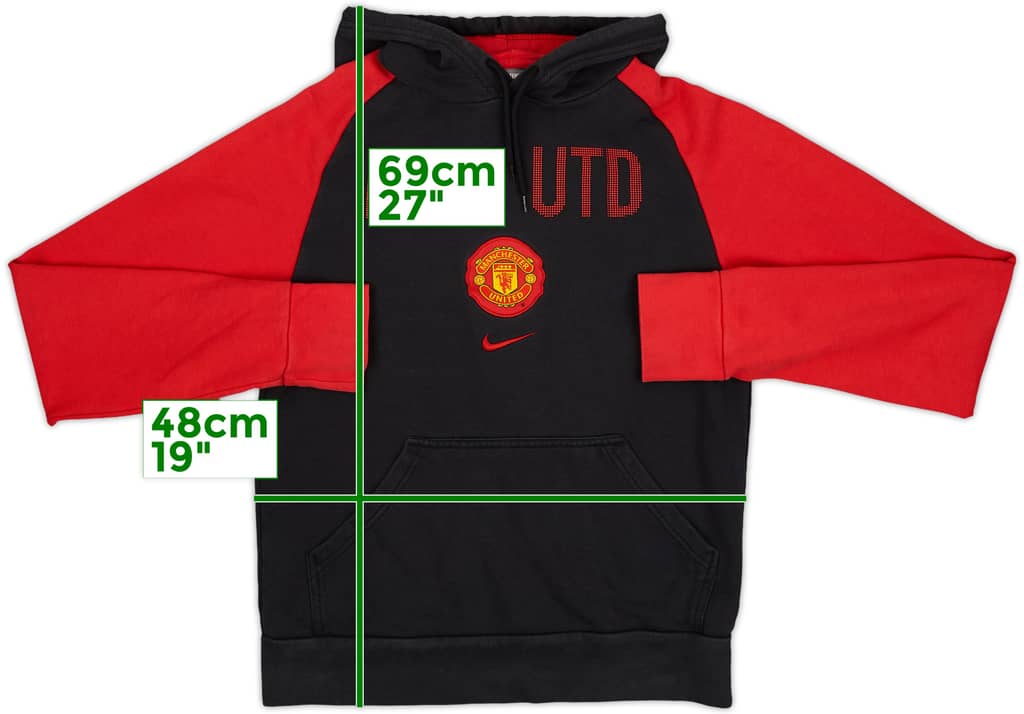 2009-10 Manchester United Nike Hooded Sweat Top - 8/10 - (S)