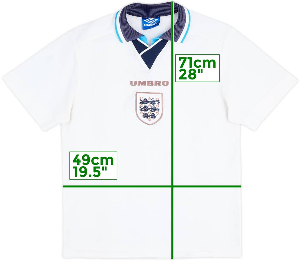 1995-97 England Home Shirt - 4/10 - (M)