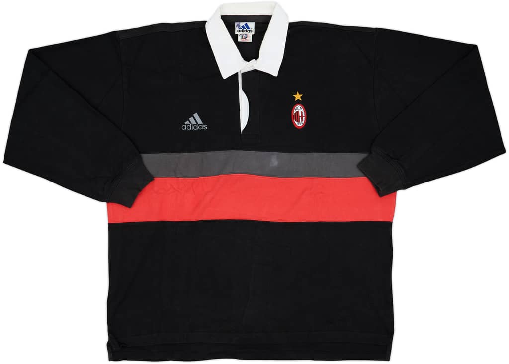 2000-01 AC Milan adidas Polo L/S Shirt - 8/10 - (XL)