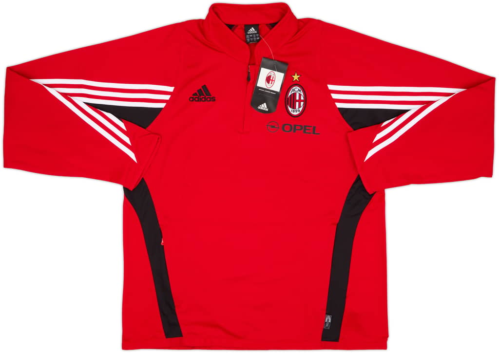 2004-05 AC Milan Player Issue adidas 1/4 Zip Drill Top (L)