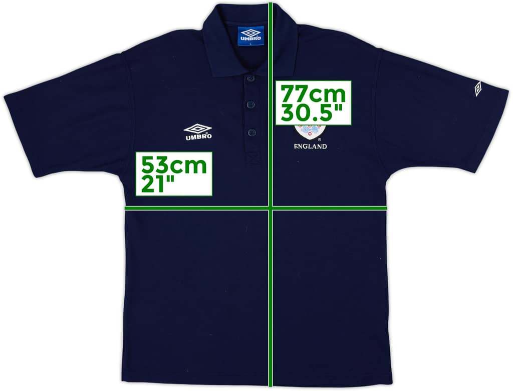 1998-00 England Umbro Polo Shirt - 8/10 - (L)