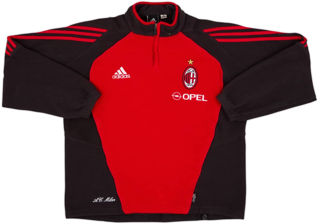 2005-06 AC Milan Player Issue adidas 1/4 Zip Drill Top - 8/10 - (M/L)