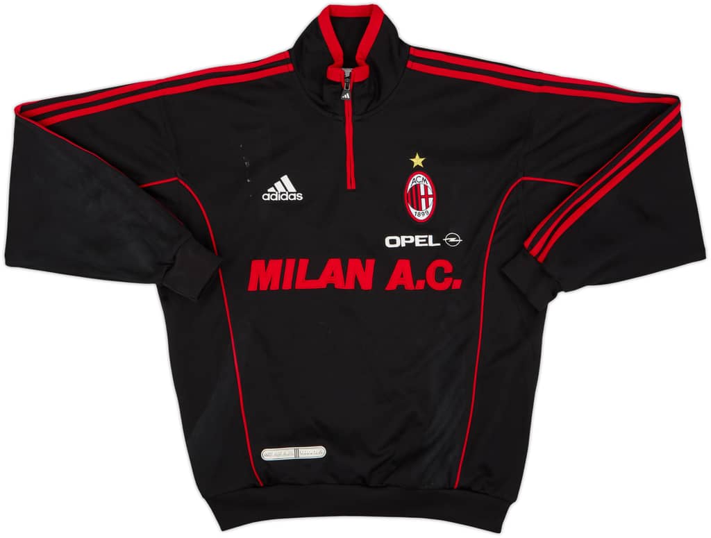 Top de entrenamiento con cremallera de 1/4 versión jugador adidas del AC Milan 1998-00 - 6/10 - (M)